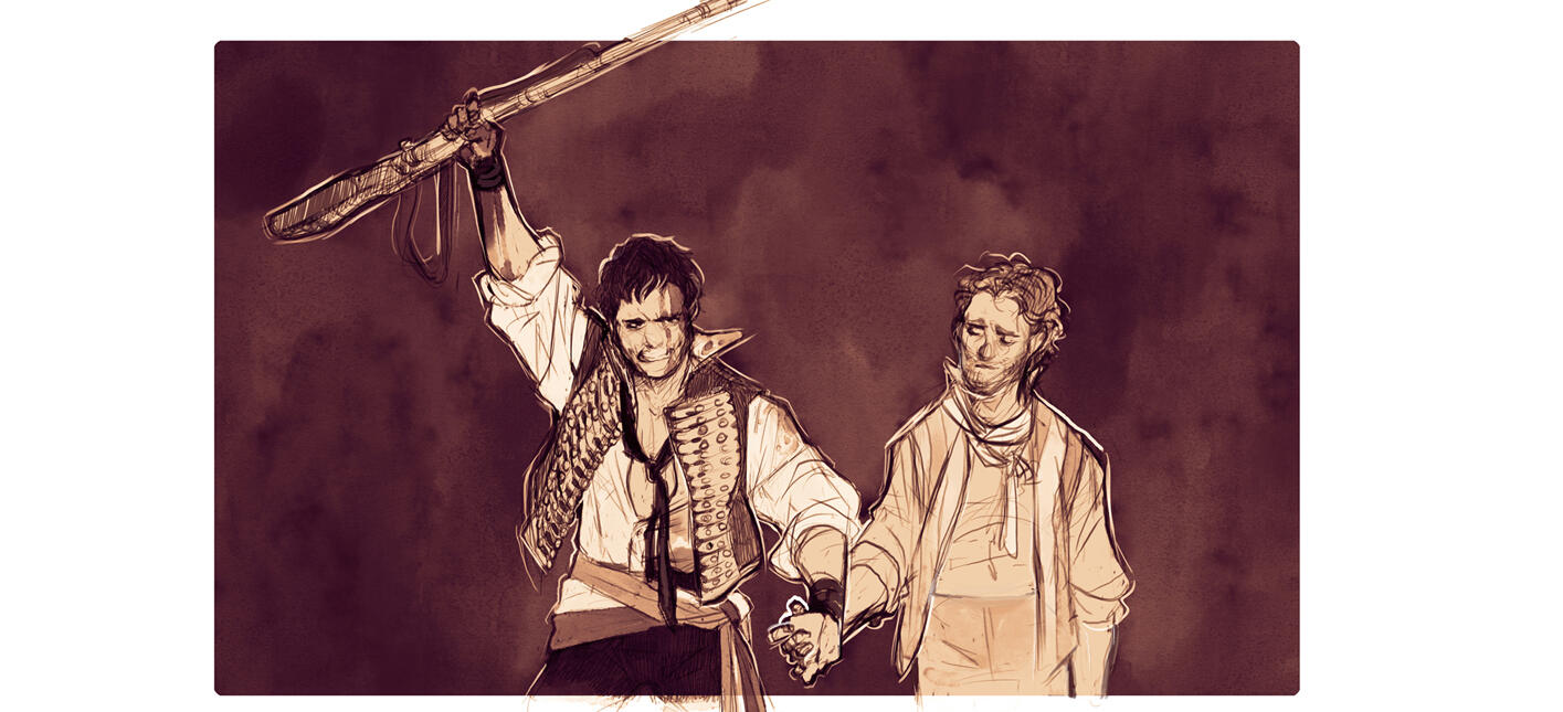 The execution of Enjolras and Grantaire, illustration